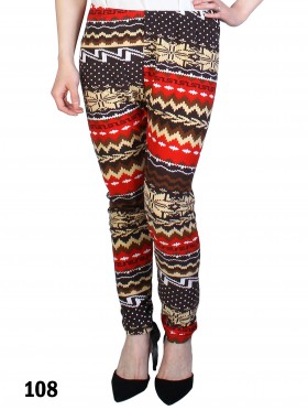 Plus Size Snowflake Print Stretchy Leggings